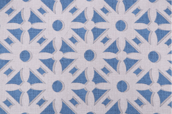 Magnolia Home Nola Printed Cotton Drapery Fabric in Yacht