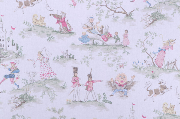 Covington Over The Moon Printed Cotton Drapery Fabric in 11-White