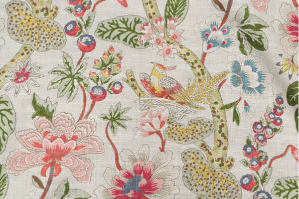 PK Lifestyles Imogene Printed Cotton Blend Drapery Fabric in Apple