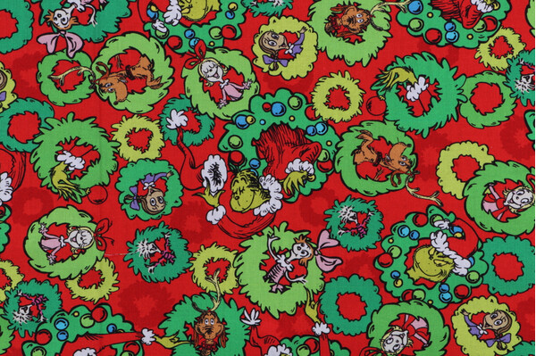 Robert Kaufman How The Grinch Stole Christmas Collection ADED-22566-223 Printed Cotton Craft Fabric in Holiday
