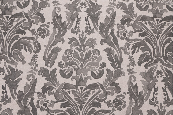 Click for 4.88 Yards Lacefield Gable Damask Printed Linen Drapery Fabric in Stone Lacefield Gable Damask Printed Linen Drapery Fabric in Stone