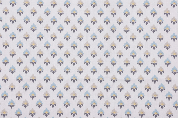 Click for 1 Yard Beck Printed Cotton Drapery Fabric in Aqua 1 Yard Beck Printed Cotton Drapery Fabric in Aqua