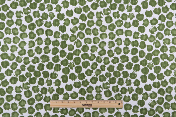 Premier Prints Freedom-Slub Linen White Printed Drapery Fabric in Kale