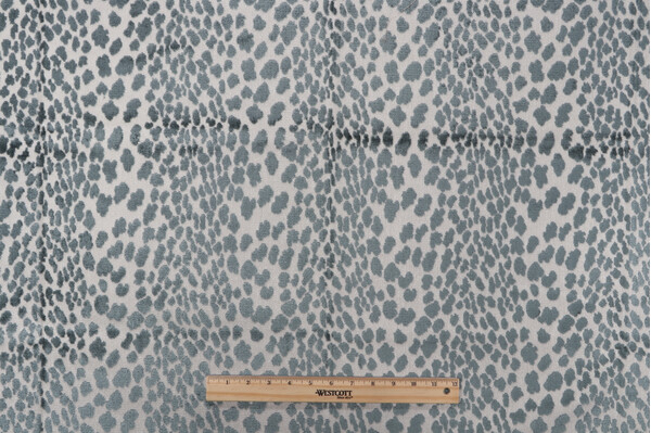 TFA Seeing Spots Latex Backed Velvet Upholstery Fabric in Aqua