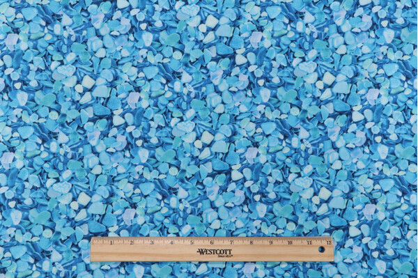 Timeless Treasures Beach Comber - Packed Blue Seaglass Printed Cotton Craft Fabric in Blue