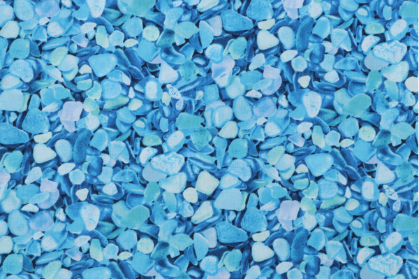 Timeless Treasures Beach Comber - Packed Blue Seaglass Printed Cotton Craft Fabric in Blue