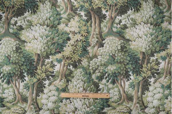 P Kaufmann Into The Woods Printed Cotton Drapery Fabric in Emerald