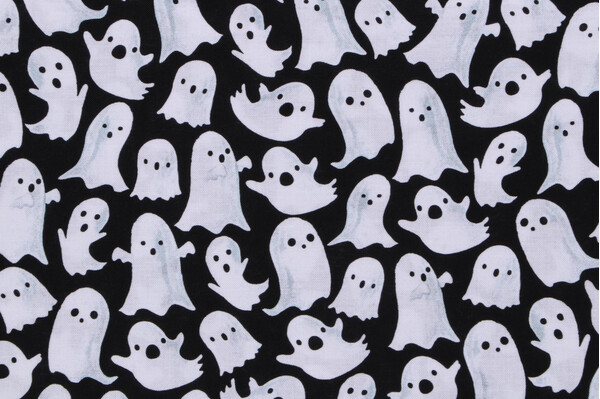 Fabrics Of SoHo Ghost Printed Cotton Craft Fabric in Black for Timeless Treasures