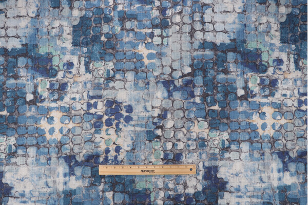 Click for 2.88 Yards Moonstruck Printed Cotton Drapery Fabric in Oceana Moonstruck Printed Cotton Drapery Fabric in Oceana