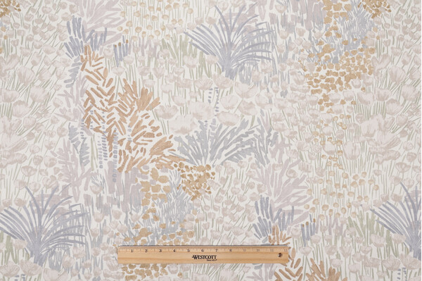 Richloom Garden Party Printed Cotton Drapery Fabric in Flaxen