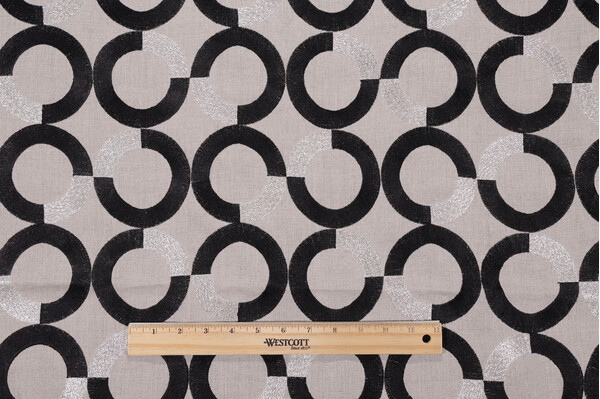 Turlington Embroidered Drapery Fabric in Tuxedo