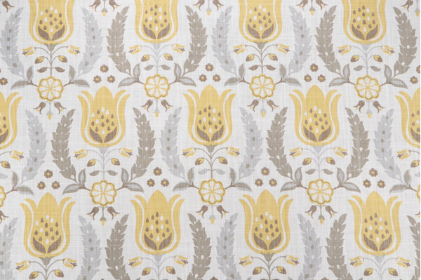 Robert Allen Ornate Frame Printed Cotton Drapery Fabric in Zest