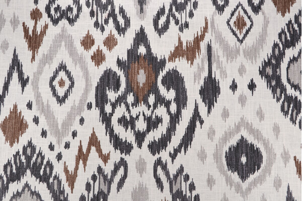 Fabricut Vern Yip Ikat Printed Linen Blend Drapery Fabric in Black