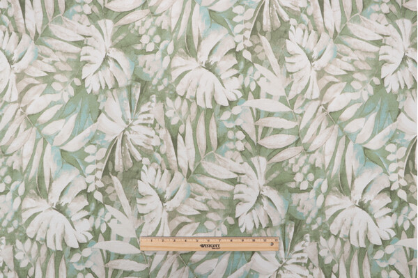 Click for 1.63 Yards Tommy Bahama Drifting Tides Outdoor Printed Polyester Fabric in Aloe Tommy Bahama Drifting Tides Outdoor Printed Polyester Fabric in Aloe