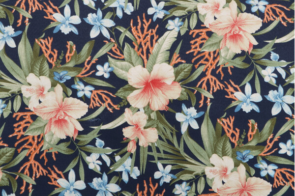 Click for 3.63 Yards Tommy Bahama Fleur Le Mar Printed Polyester Outdoor Fabric in Ink Tommy Bahama Fleur Le Mar Printed Polyester Outdoor Fabric in Ink