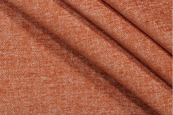 Mill Creek Weybridge Woven Latex Backed Chenille Upholstery Fabric in Tangerine