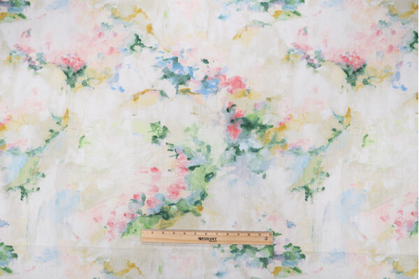 Covington Degas Printed Cotton Drapery Fabric in 888-Spring