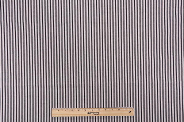 Click for 2 Yards Waverly Timeless Ticking Printed Cotton Drapery Fabric in Black Waverly Timeless Ticking Printed Cotton Drapery Fabric in Black