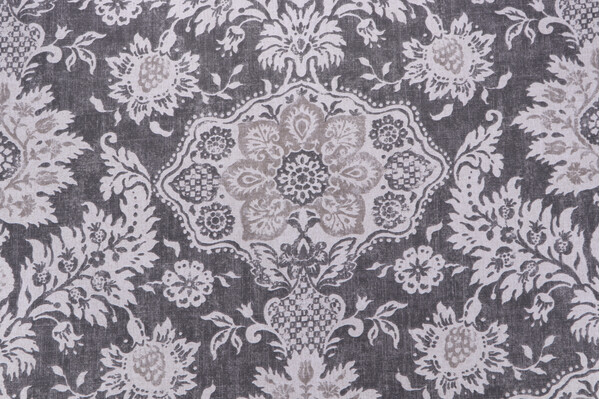 Magnolia Home Belmont Printed Cotton Drapery Fabric in Metal