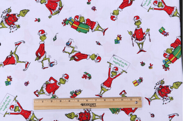 Robert Kaufman How The Grinch Stole Christmas Collection ADE-20996-223 Printed Cotton Craft Fabric in Holiday