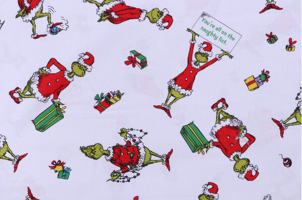 Robert Kaufman How The Grinch Stole Christmas Collection ADE-20996-223 Printed Cotton Craft Fabric in Holiday