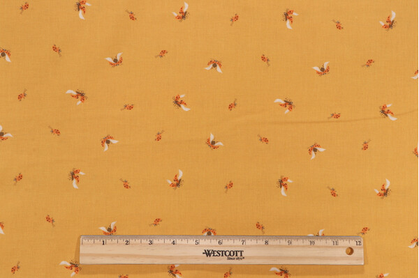 Dear Stella Bookish - Ladybugs Printed Cotton Craft Fabric in Mustard