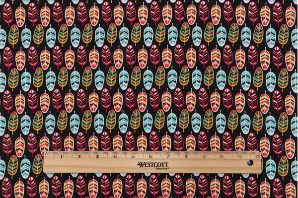 Emma & Mila BF Feather Printed Cotton Craft Fabric