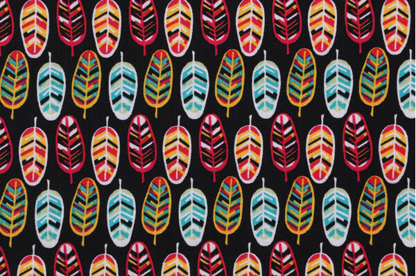 Emma & Mila BF Feather Printed Cotton Craft Fabric