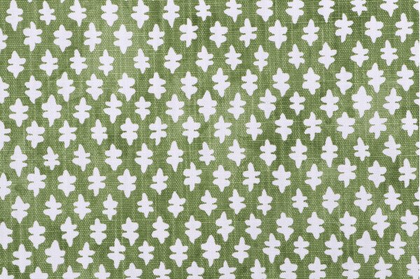 Premier Prints Gem-Slub Linen White Printed Drapery Fabric in Kale