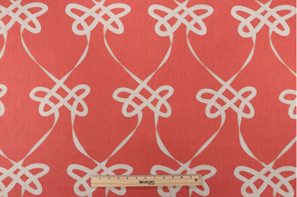 Duralee Twizzle Printed Drapery Fabric in Orange