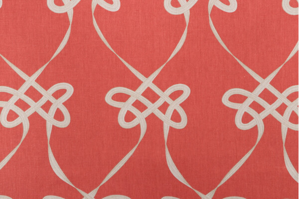 Duralee Twizzle Printed Drapery Fabric in Orange