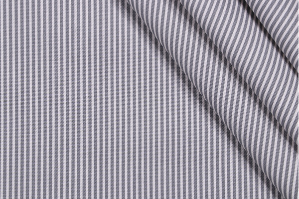 Magnolia Home Oxford Stripe Printed Cotton Drapery Fabric in Slate