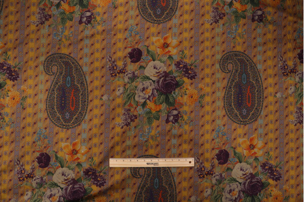 Scalamandre Paisley Printed Cotton Drapery Fabric in Jewel