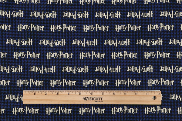 Harry Potter Licensed Houndstooth Printed Cotton Craft Fabric in Black
