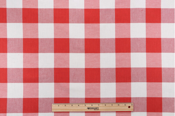 P Kaufmann Foxy Plaid Woven Decorator Fabric in Scarlet