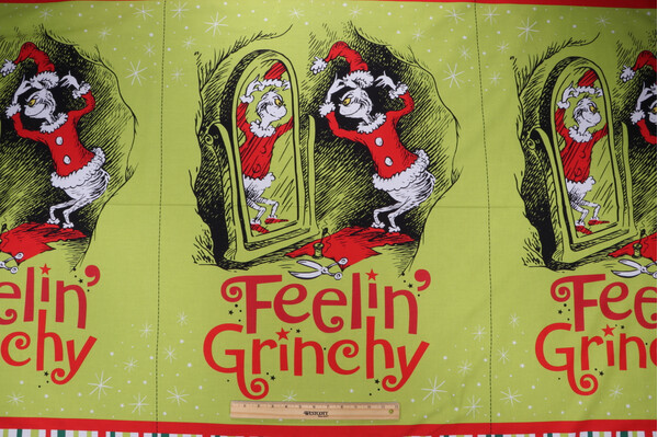 Robert Kaufman How The Grinch Stole Christmas Collection ADED-22564-223 Printed Cotton Craft Fabric in Holiday 
