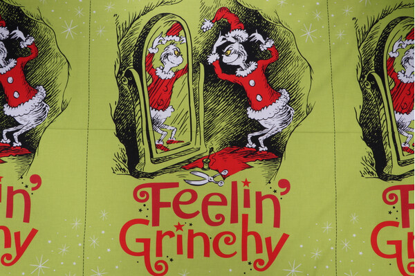 Robert Kaufman How The Grinch Stole Christmas Collection ADED-22564-223 Printed Cotton Craft Fabric in Holiday 