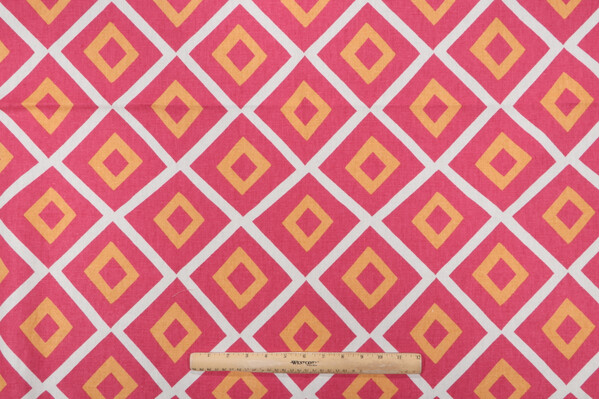 Thibaut Carole F99190 Printed Linen Blend Drapery Fabric in Pink