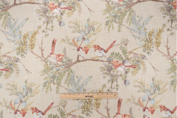 Covington Emilia Printed Cotton Drapery Fabric in 196-Linen