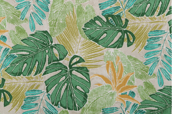 Tommy Bahama Batik Leaves Printed Polyester Outdoor Fabric in Meadow