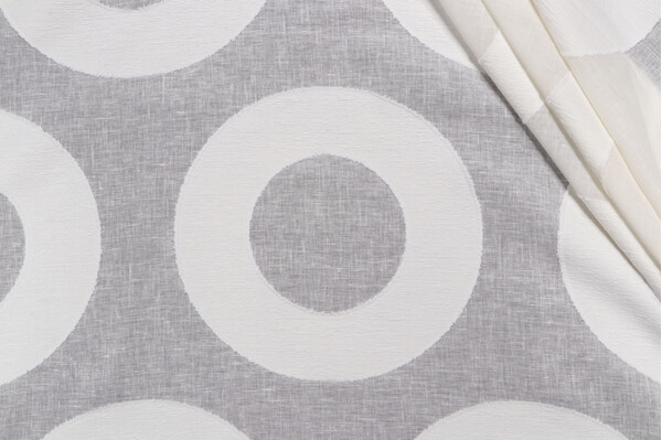 Lino Textiles Celeste Embroidered Sheer Drapery Fabric in Ivory