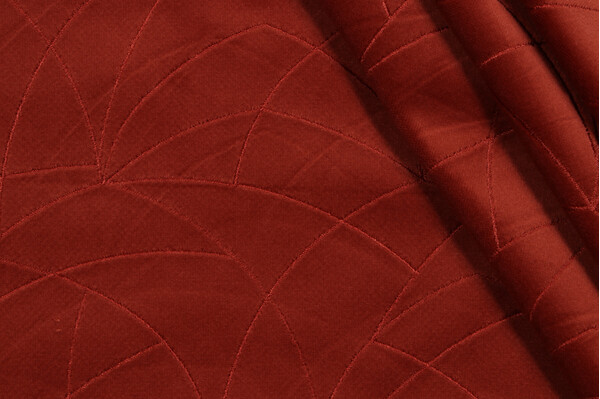 PK Lifestyles Curvature Embroidered Velveteen Decorator Fabric in Cinnabar