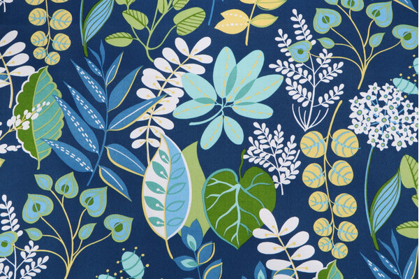 Richloom Windcrest Printed Polyester Outdoor Fabric in Navy