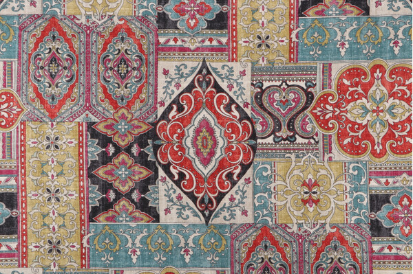 Covington Hamadi Printed Linen Blend Drapery Fabric in 429-Gemstone