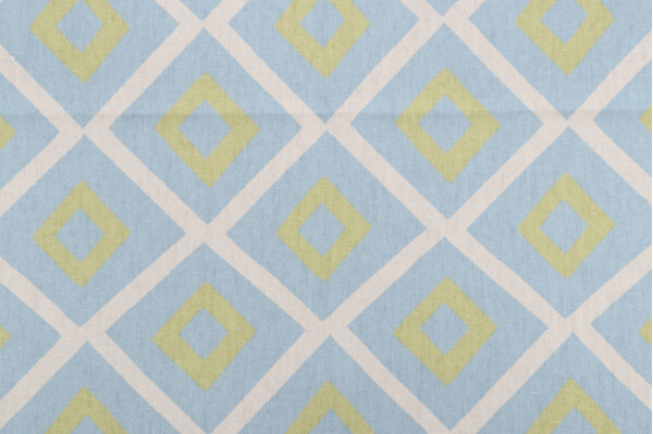 Thibaut Carole F99192 Printed Linen Blend Drapery Fabric in Aqua