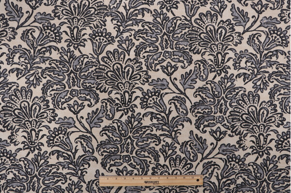 Tommy Bahama Batiking Printed Polyester Outdoor Fabric in Noir