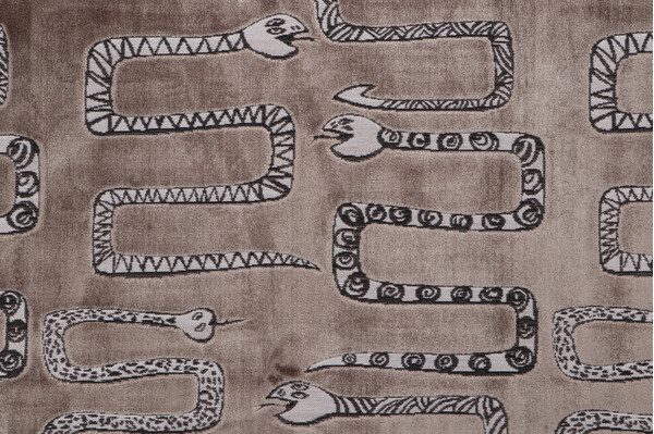 TFA Serpentine Latex-Backed Velvet Upholstery Fabric in Smoke