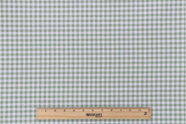 Premier Prints Gingham Printed Cotton Drapery Fabric in Sage