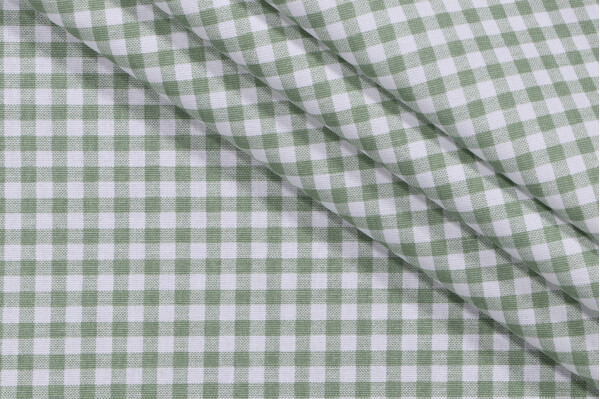 Premier Prints Gingham Printed Cotton Drapery Fabric in Sage
