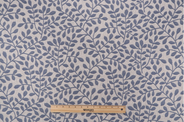 Covington Vines Woven Upholstery Fabric in 557-Dark Denim
